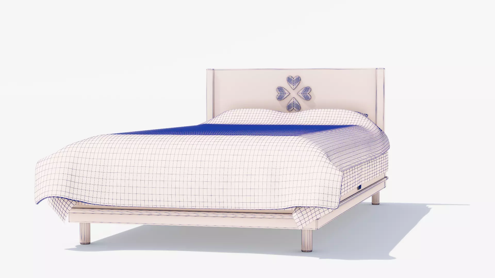 Bed01 Low-poly 3D model_6