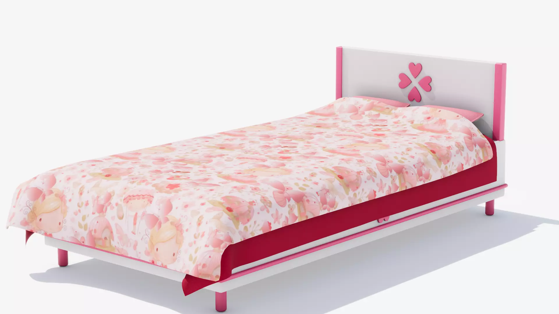 Bed01 Low-poly 3D model_3