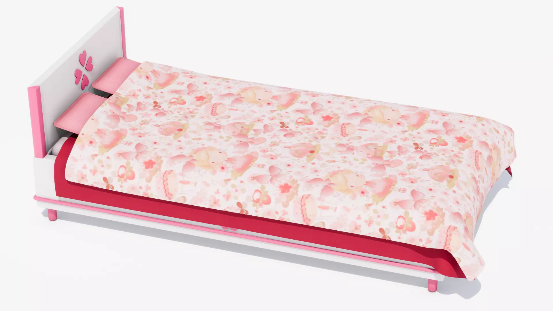 Bed01 Low-poly 3D model_2