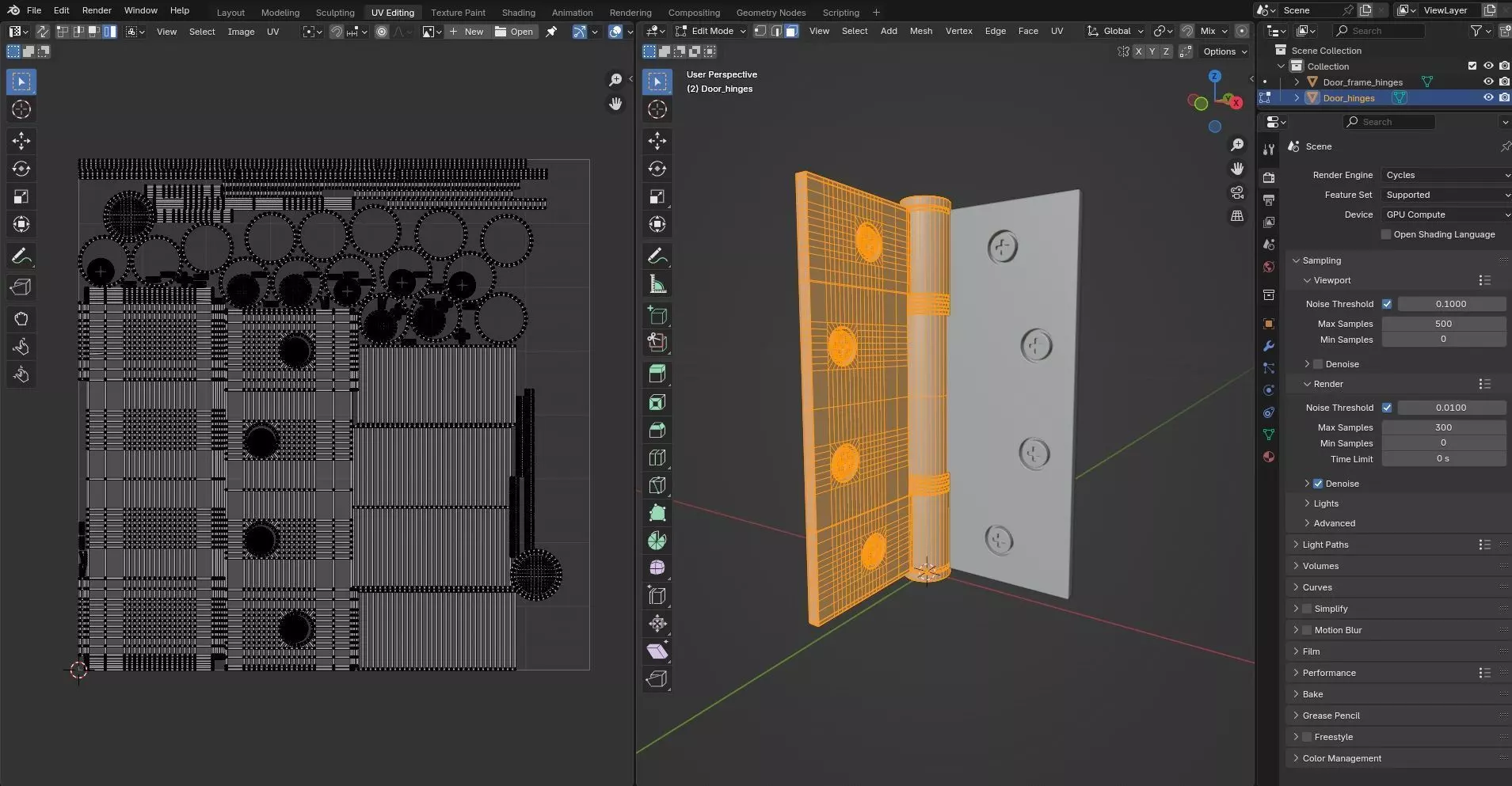 Door Hinges CG3 3D model_10