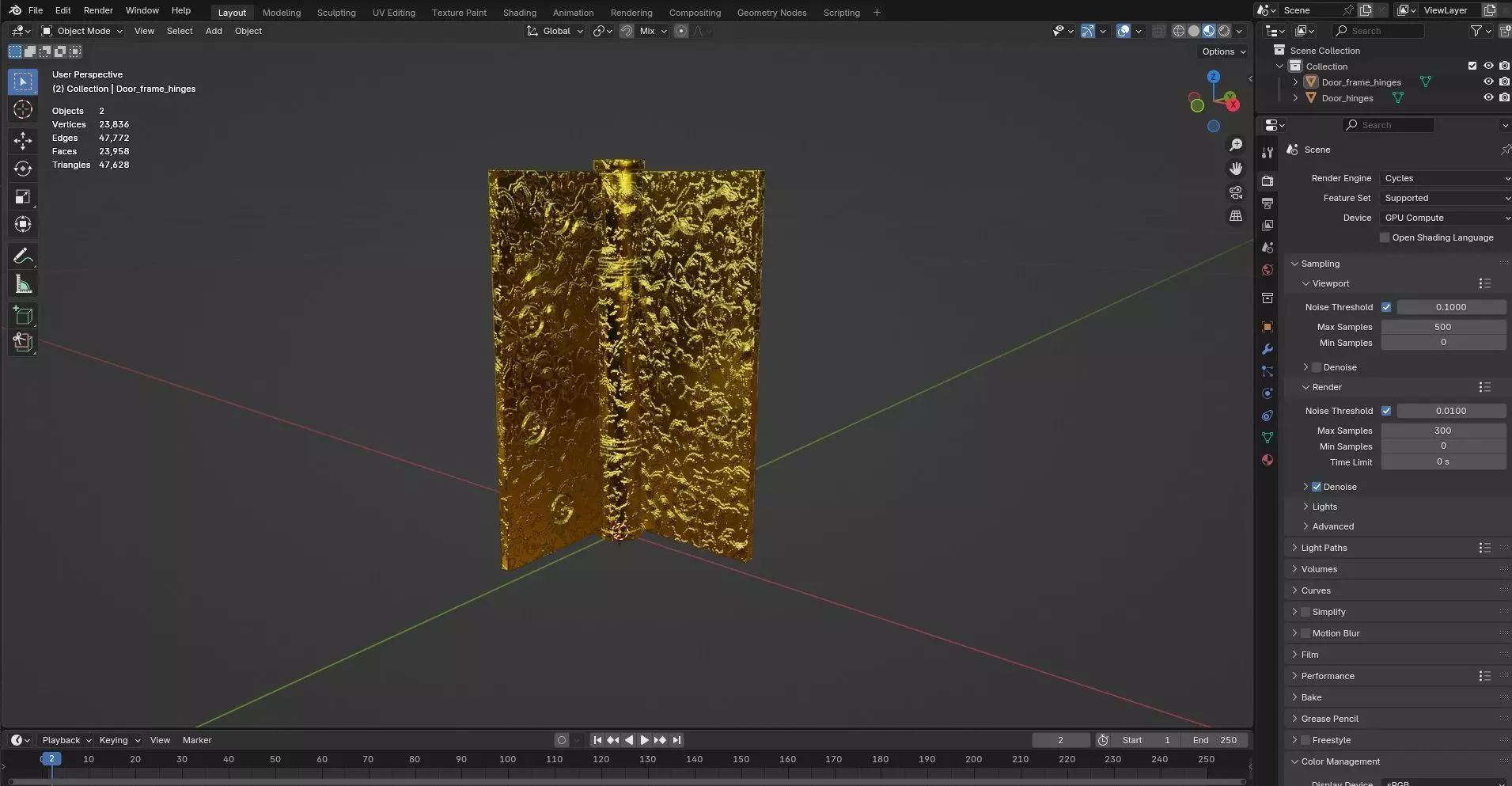 Door Hinges CG3 3D model_8