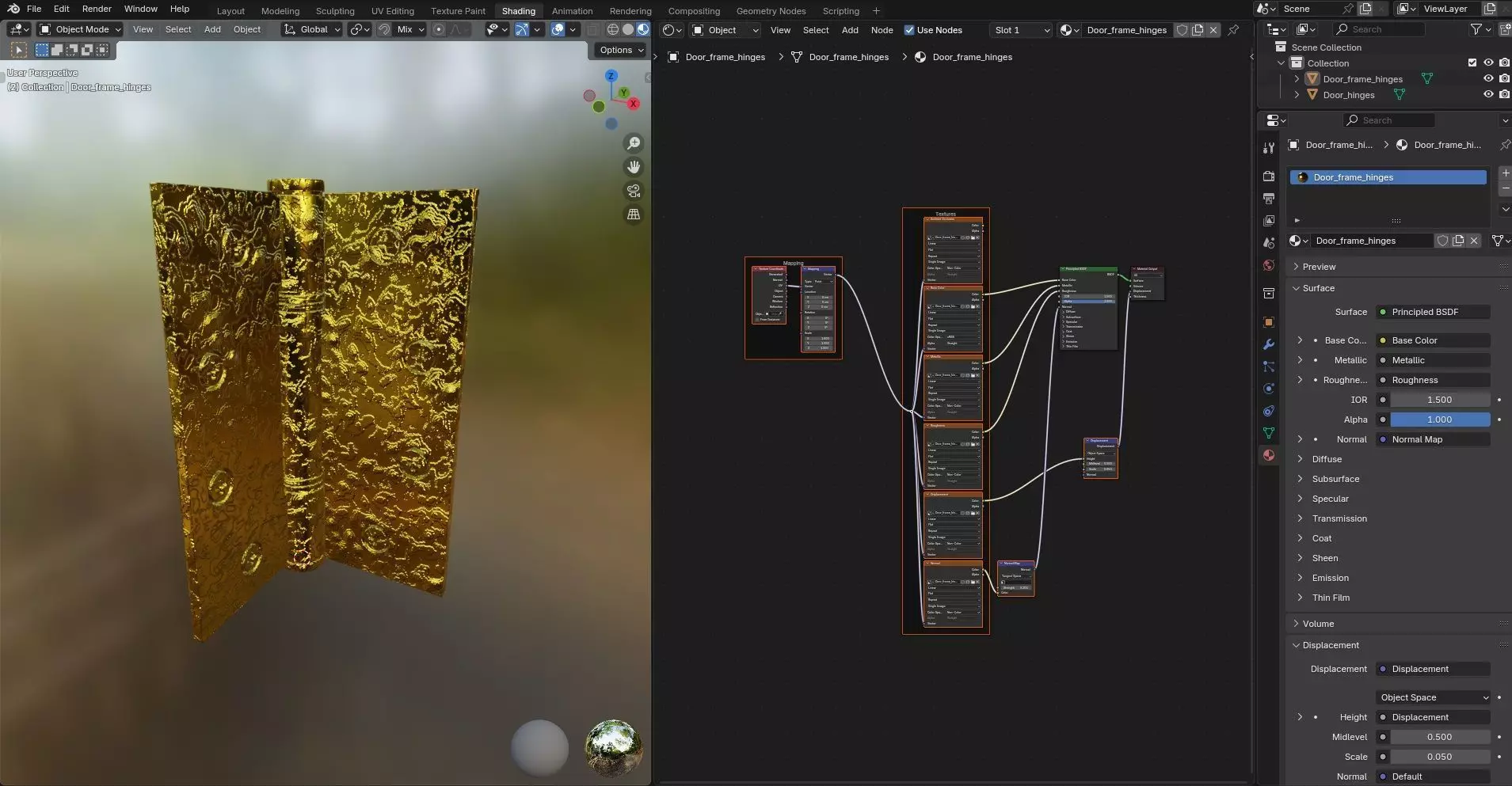 Door Hinges CG3 3D model_11