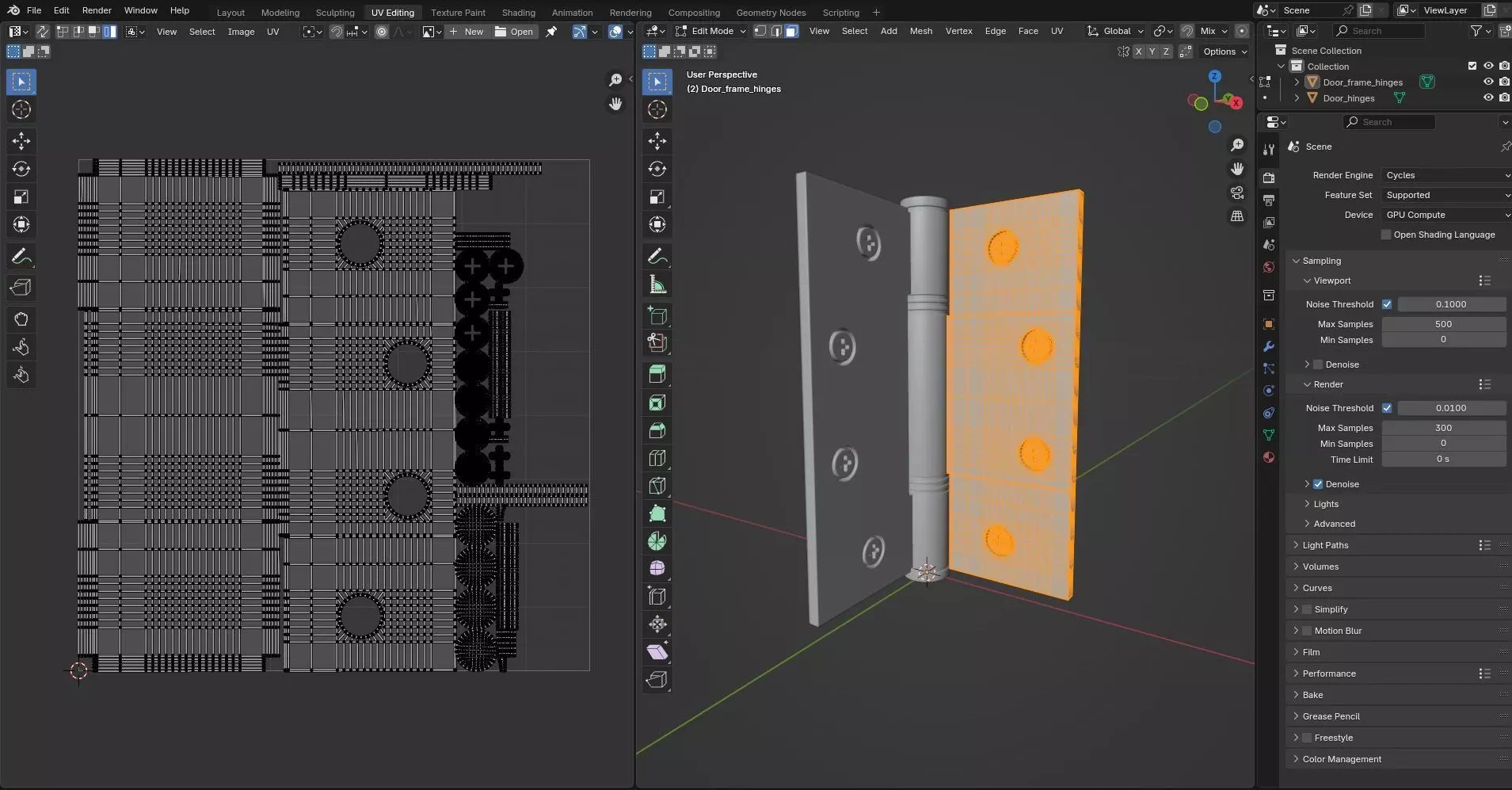 Door Hinges CG3 3D model_9