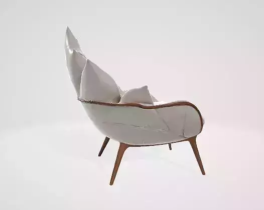 Leaf Whisper Chair Nature Inspired Modern Lounge Chair Low-poly 3D model 5