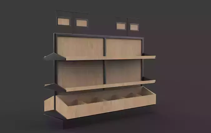 wooden Shelf 3D model
