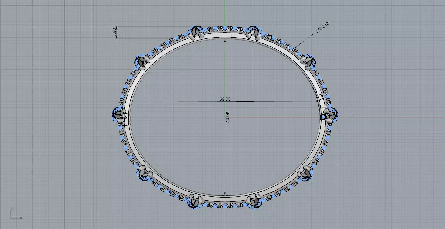 Sixteen Stone Bracelet 3D print model_8