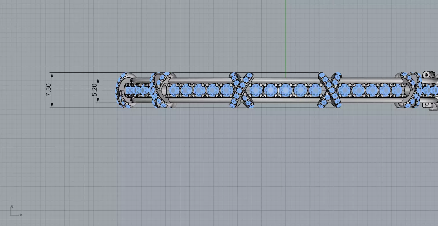 Sixteen Stone Bracelet 3D print model_7