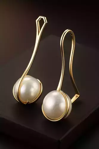  Pearl drop earrings and locket  3D print model