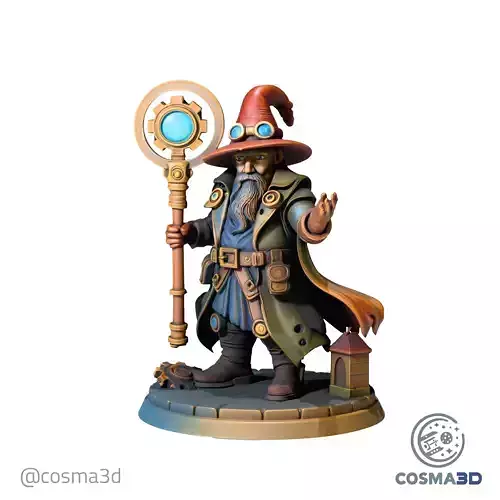 Arcane of the Eternal Gears Steampunk Wizard 3D Miniature
