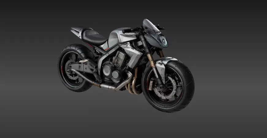 Stylized Futuristic Speeder Bike 3D Model Game-Ready Low-Poly Low-poly 3D model_2