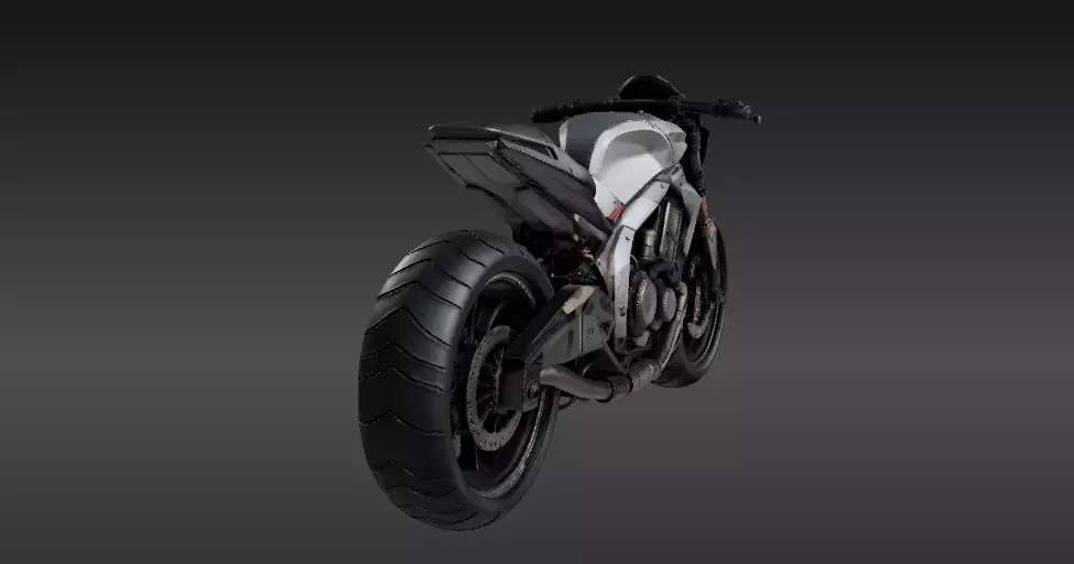 Stylized Futuristic Speeder Bike 3D Model Game-Ready Low-Poly Low-poly 3D model_3