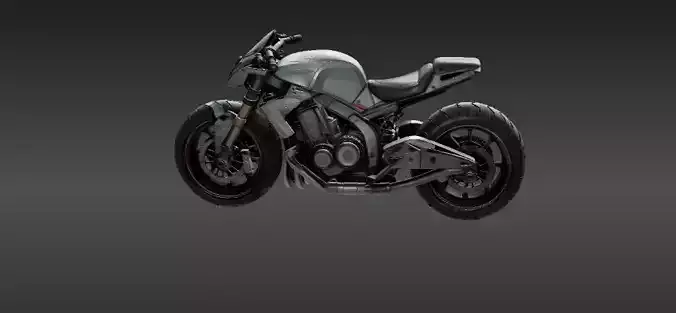 Stylized Futuristic Speeder Bike 3D Model Game-Ready Low-Poly