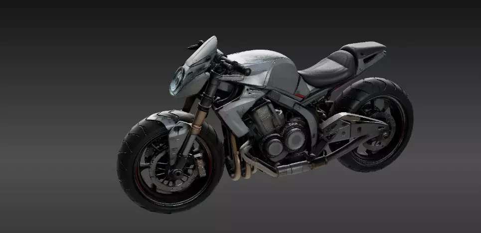 Stylized Futuristic Speeder Bike 3D Model Game-Ready Low-Poly Low-poly 3D model_4