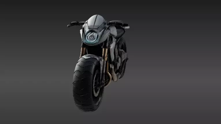 Stylized Futuristic Speeder Bike 3D Model Game-Ready Low-Poly Low-poly 3D model_1