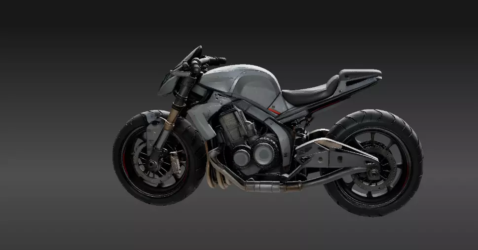 Stylized Futuristic Speeder Bike 3D Model Game-Ready Low-Poly Low-poly 3D model_7