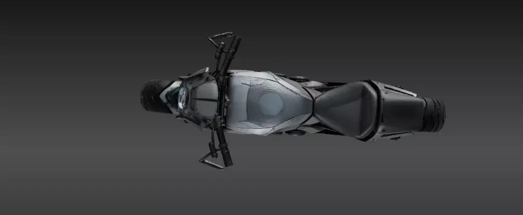 Stylized Futuristic Speeder Bike 3D Model Game-Ready Low-Poly Low-poly 3D model_6