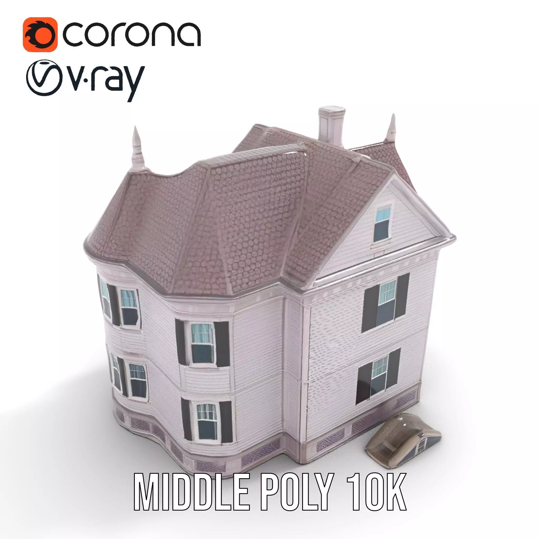 Victorian Lavender Mansion model pack Low-poly 3D model_18