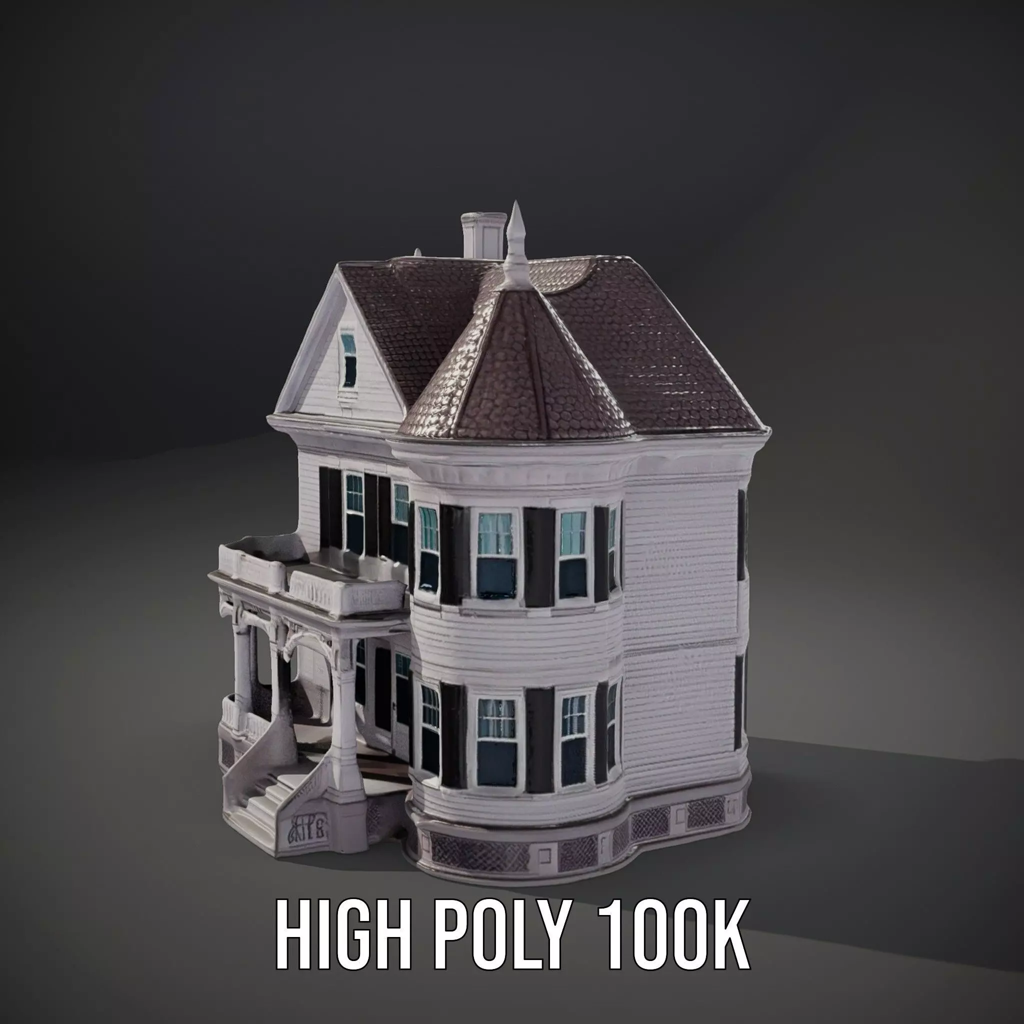 Victorian Lavender Mansion model pack Low-poly 3D model_8