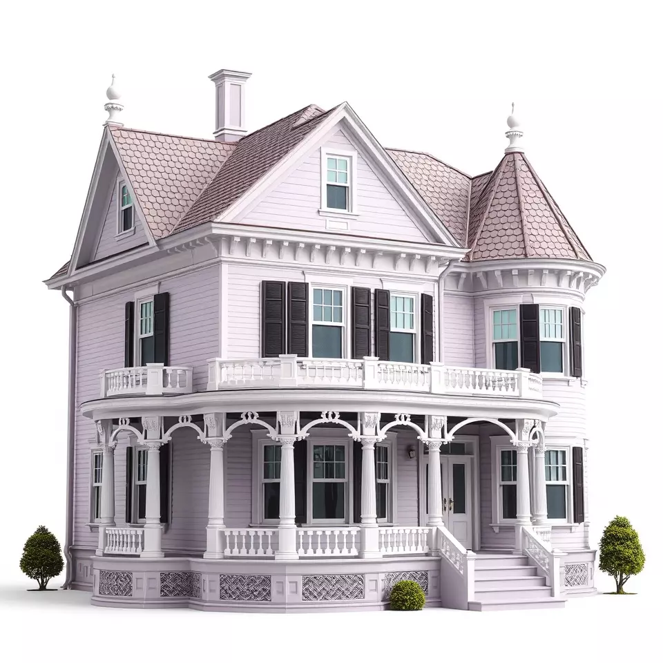 Victorian Lavender Mansion model pack Low-poly 3D model_2