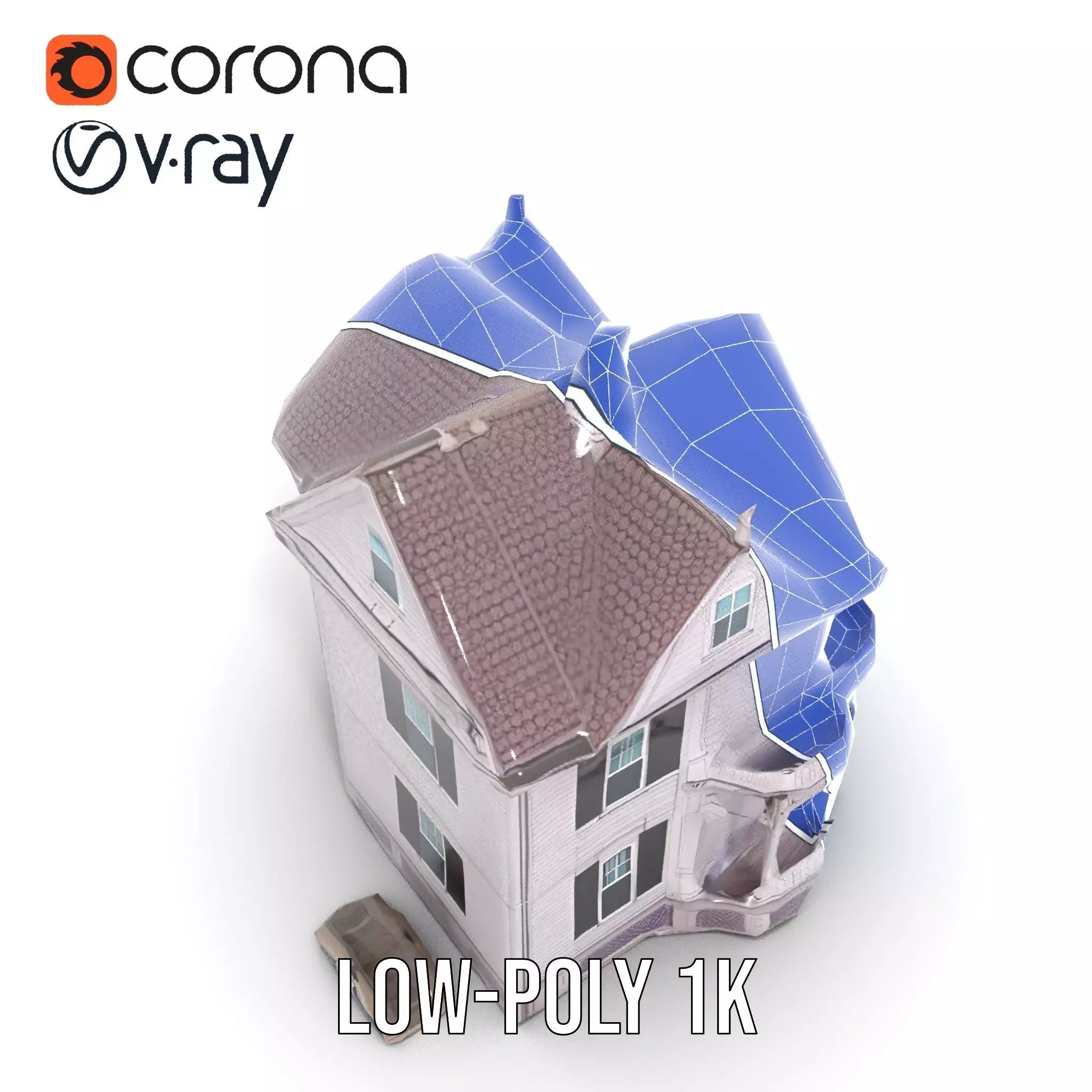 Victorian Lavender Mansion model pack Low-poly 3D model_25