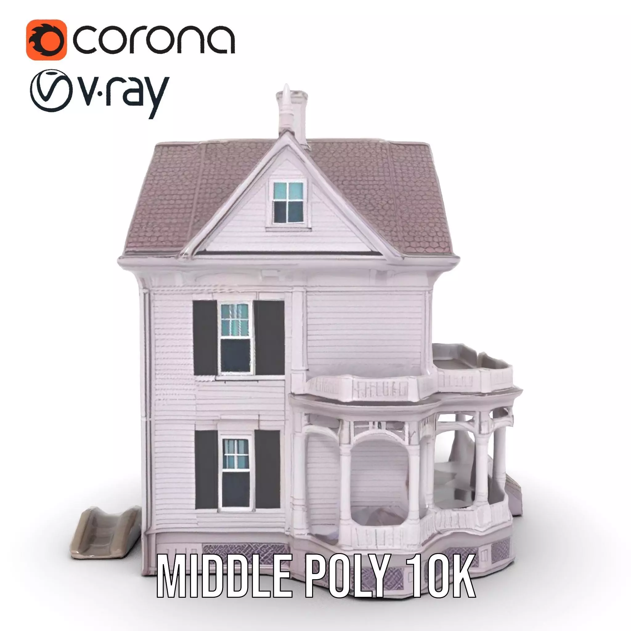 Victorian Lavender Mansion model pack Low-poly 3D model_16