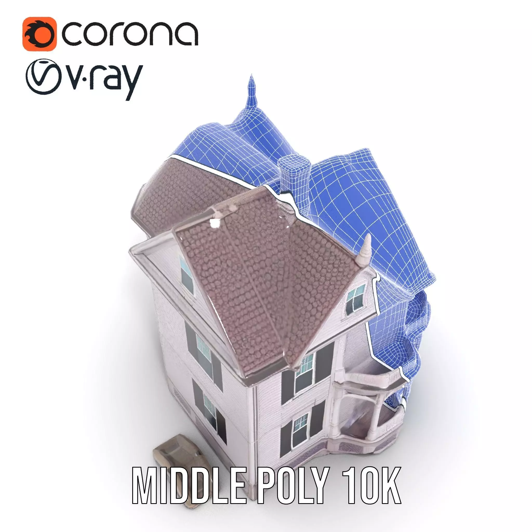 Victorian Lavender Mansion model pack Low-poly 3D model_29