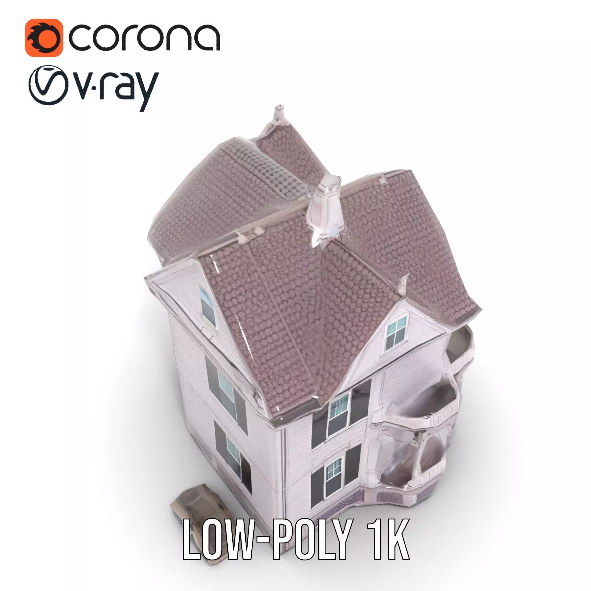 Victorian Lavender Mansion model pack Low-poly 3D model_12