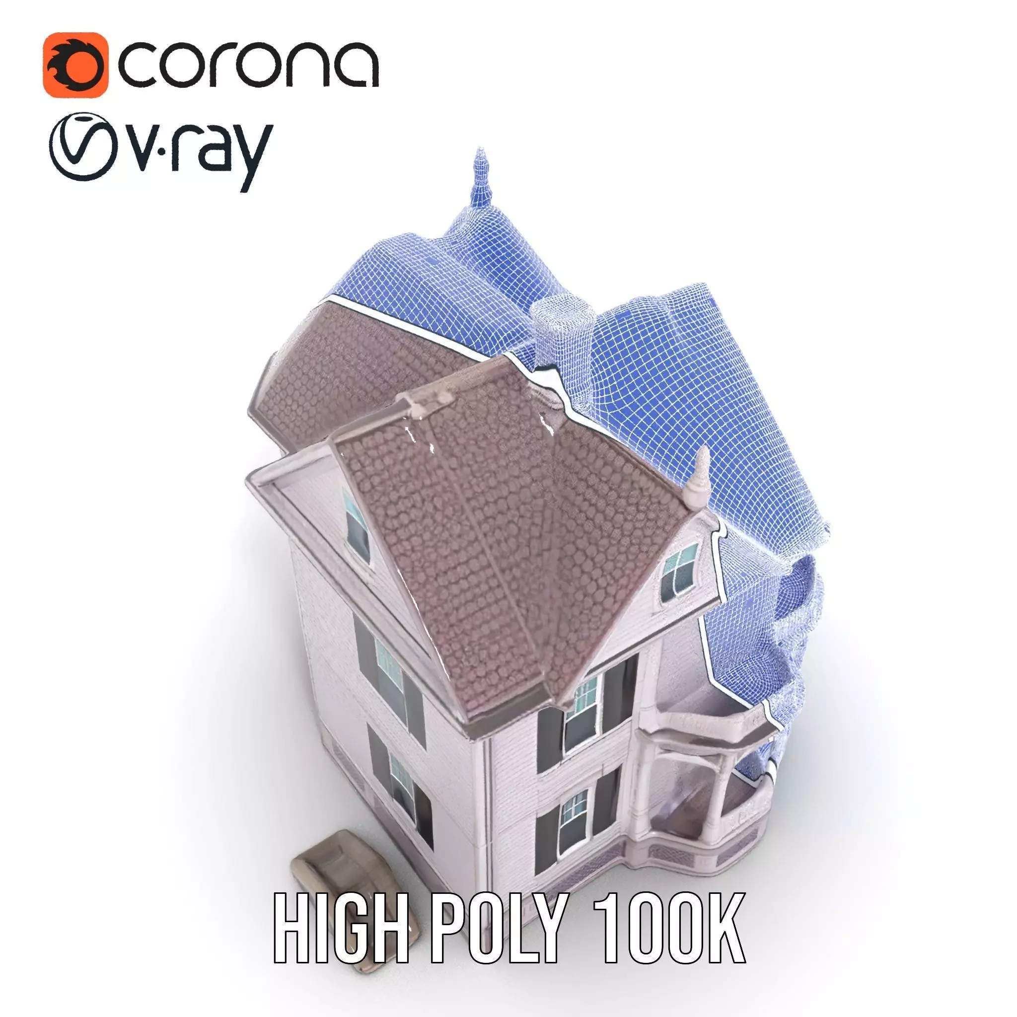 Victorian Lavender Mansion model pack Low-poly 3D model_34