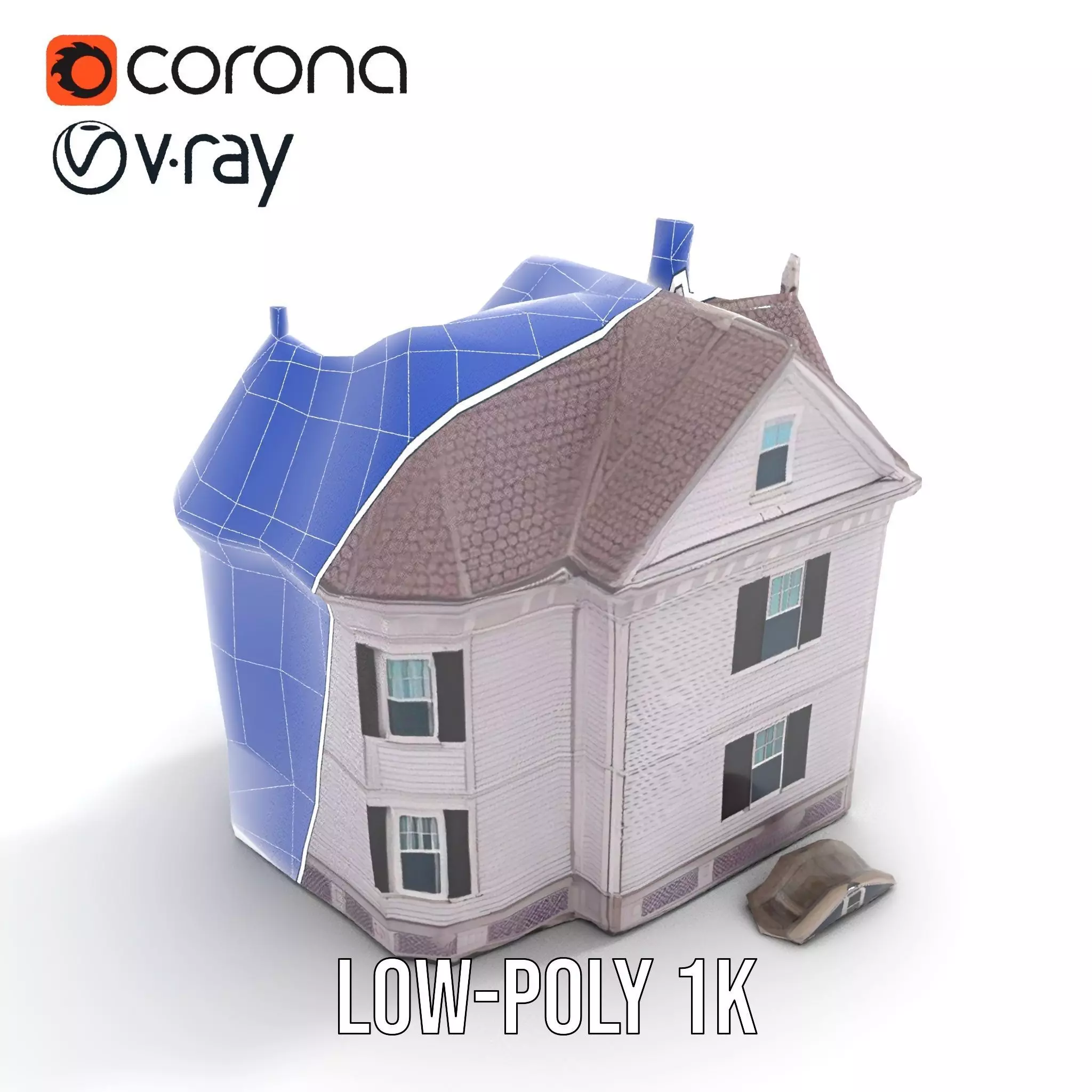 Victorian Lavender Mansion model pack Low-poly 3D model_22