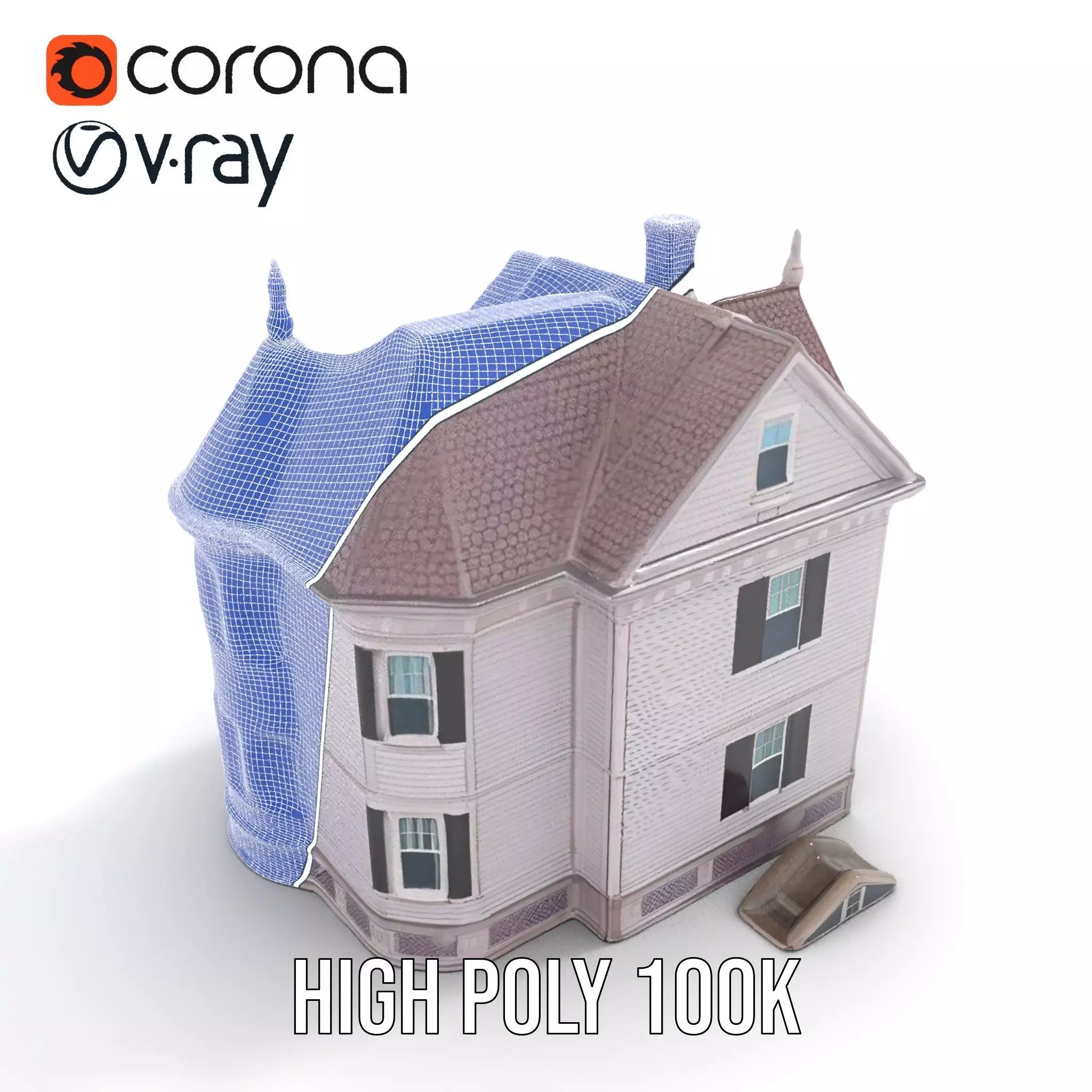 Victorian Lavender Mansion model pack Low-poly 3D model_20