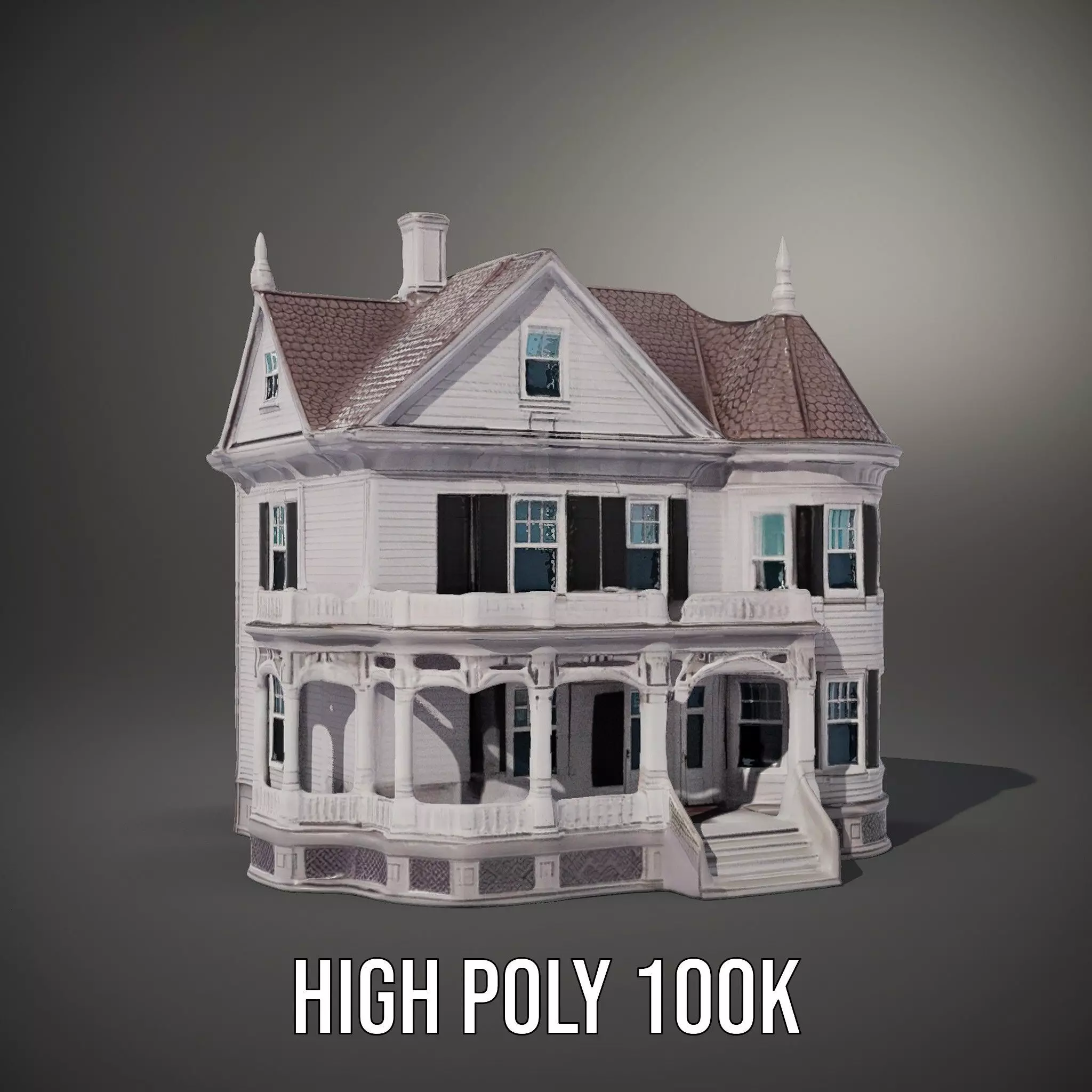 Victorian Lavender Mansion model pack Low-poly 3D model_10