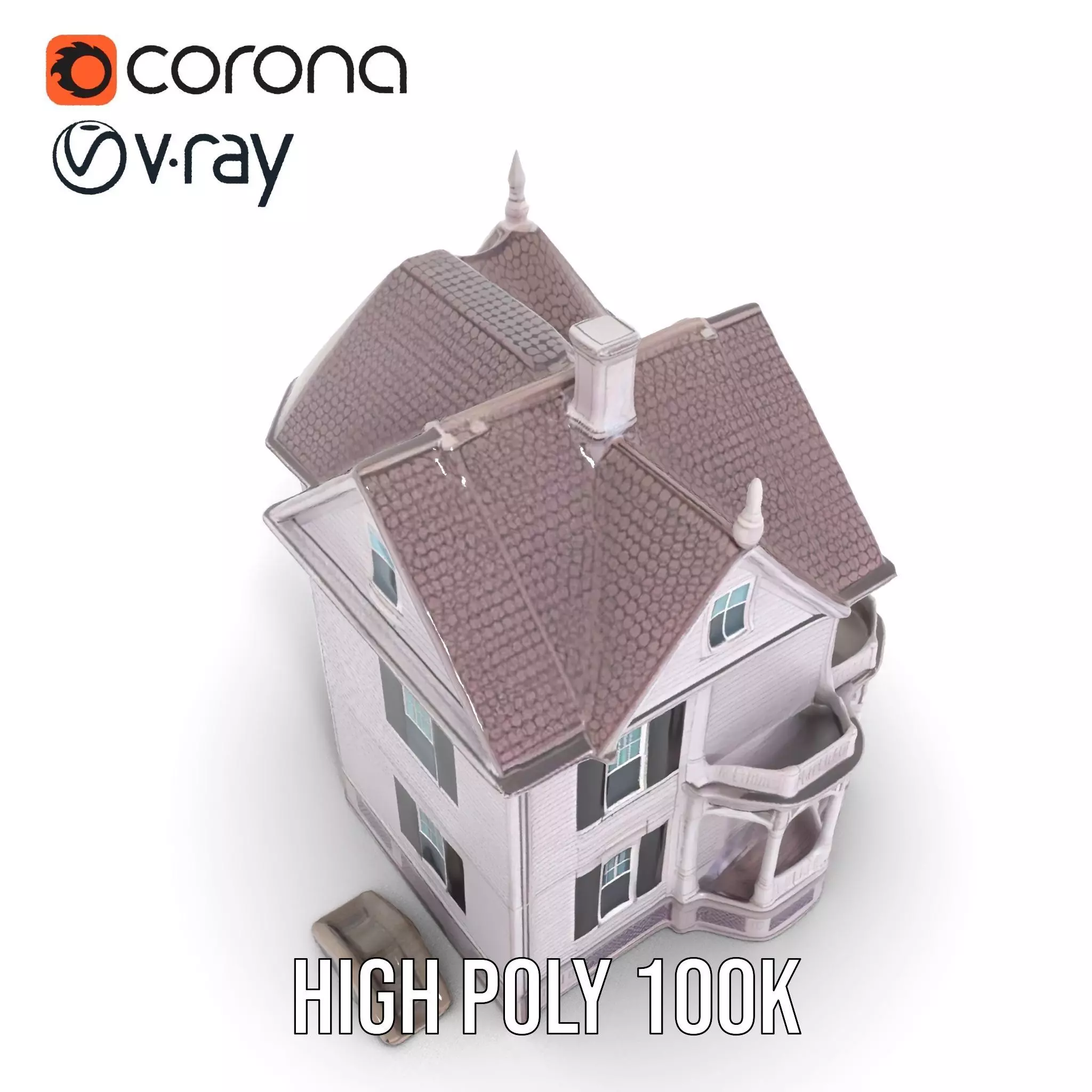 Victorian Lavender Mansion model pack Low-poly 3D model_15