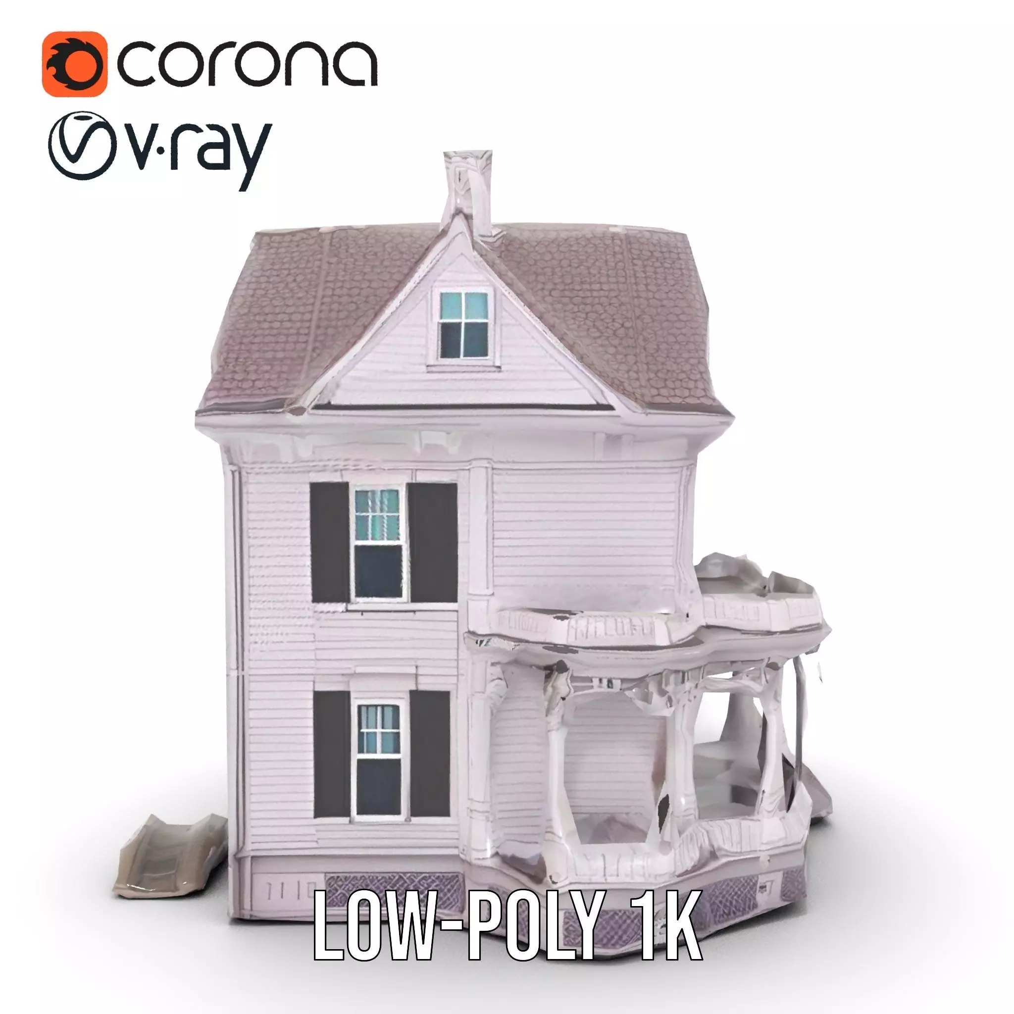 Victorian Lavender Mansion model pack Low-poly 3D model_14