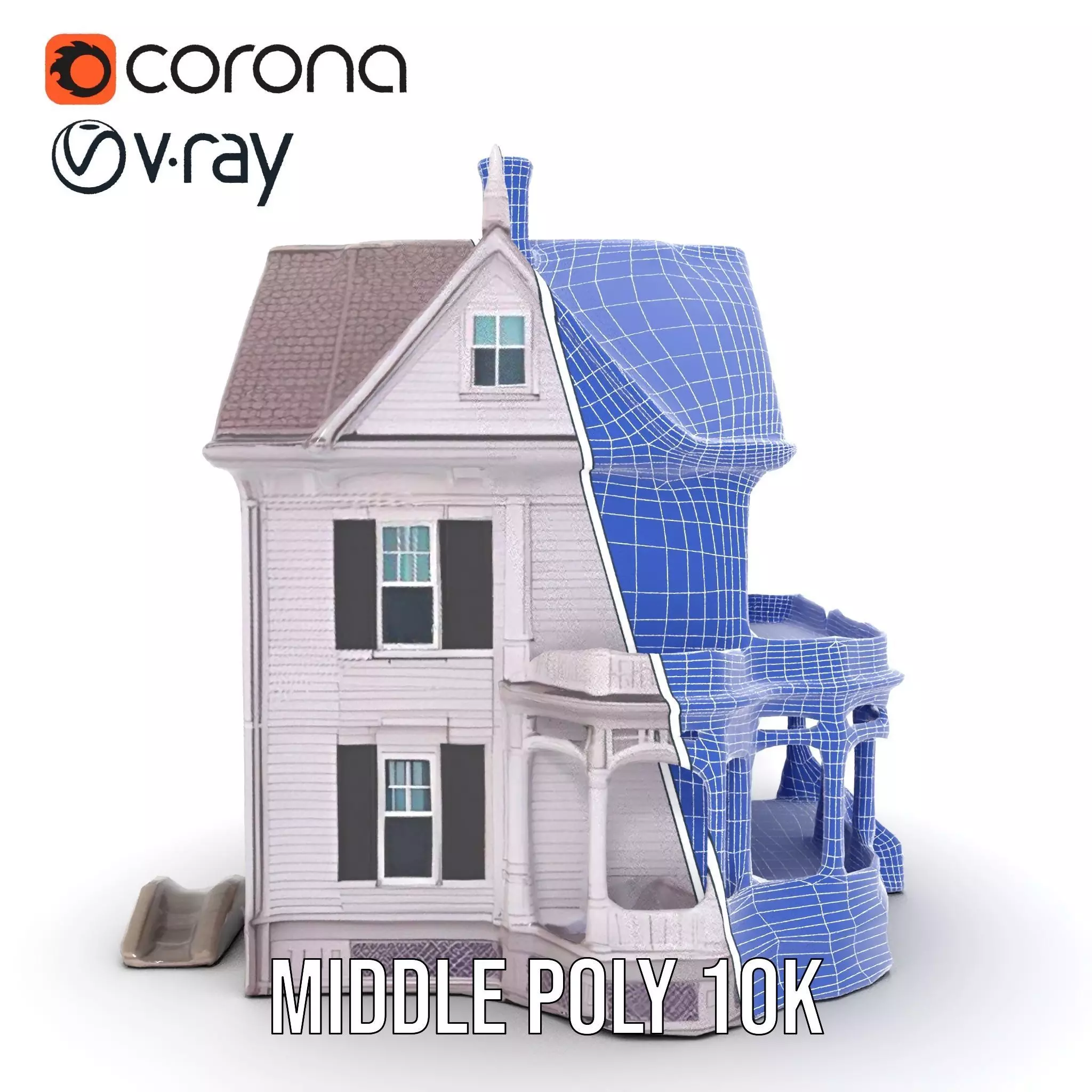 Victorian Lavender Mansion model pack Low-poly 3D model_24