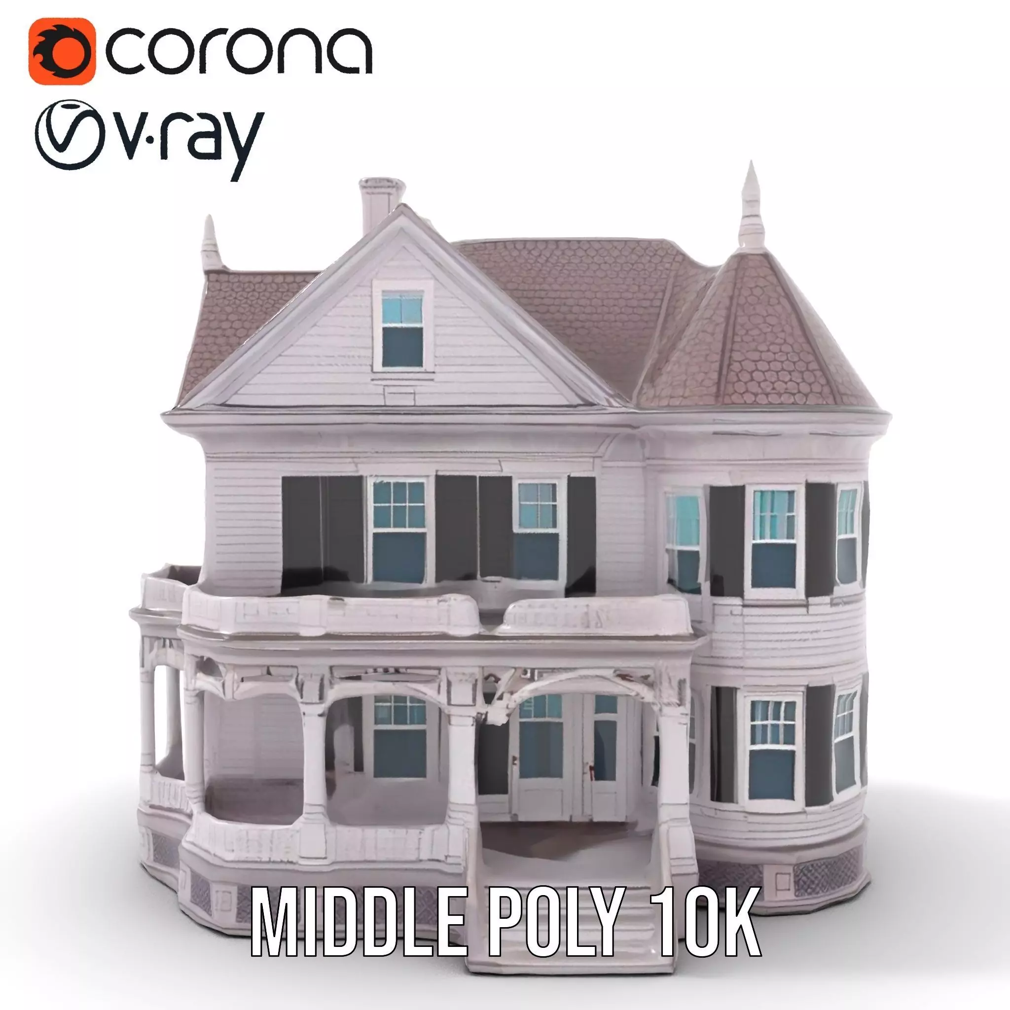 Victorian Lavender Mansion model pack Low-poly 3D model_5