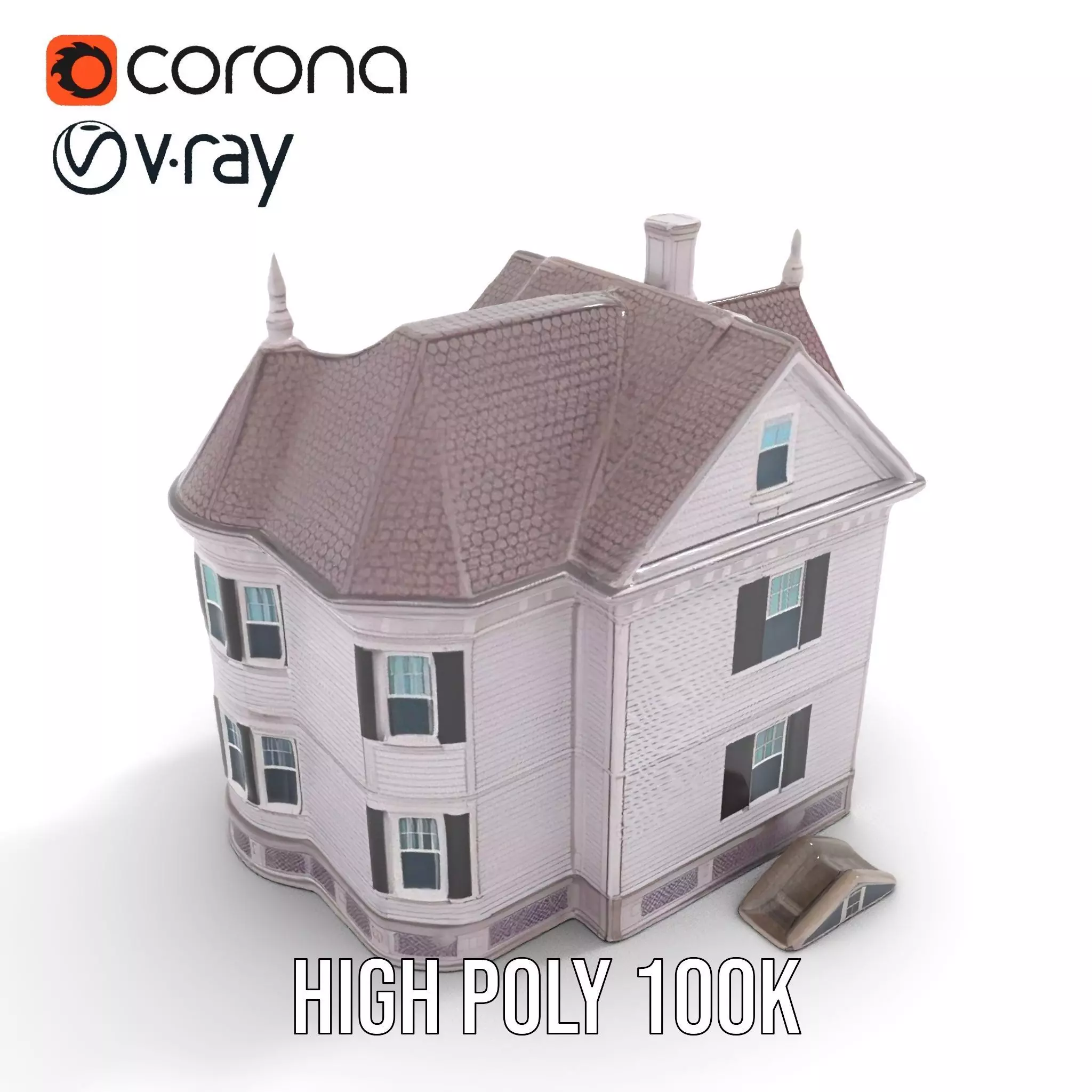 Victorian Lavender Mansion model pack Low-poly 3D model_28