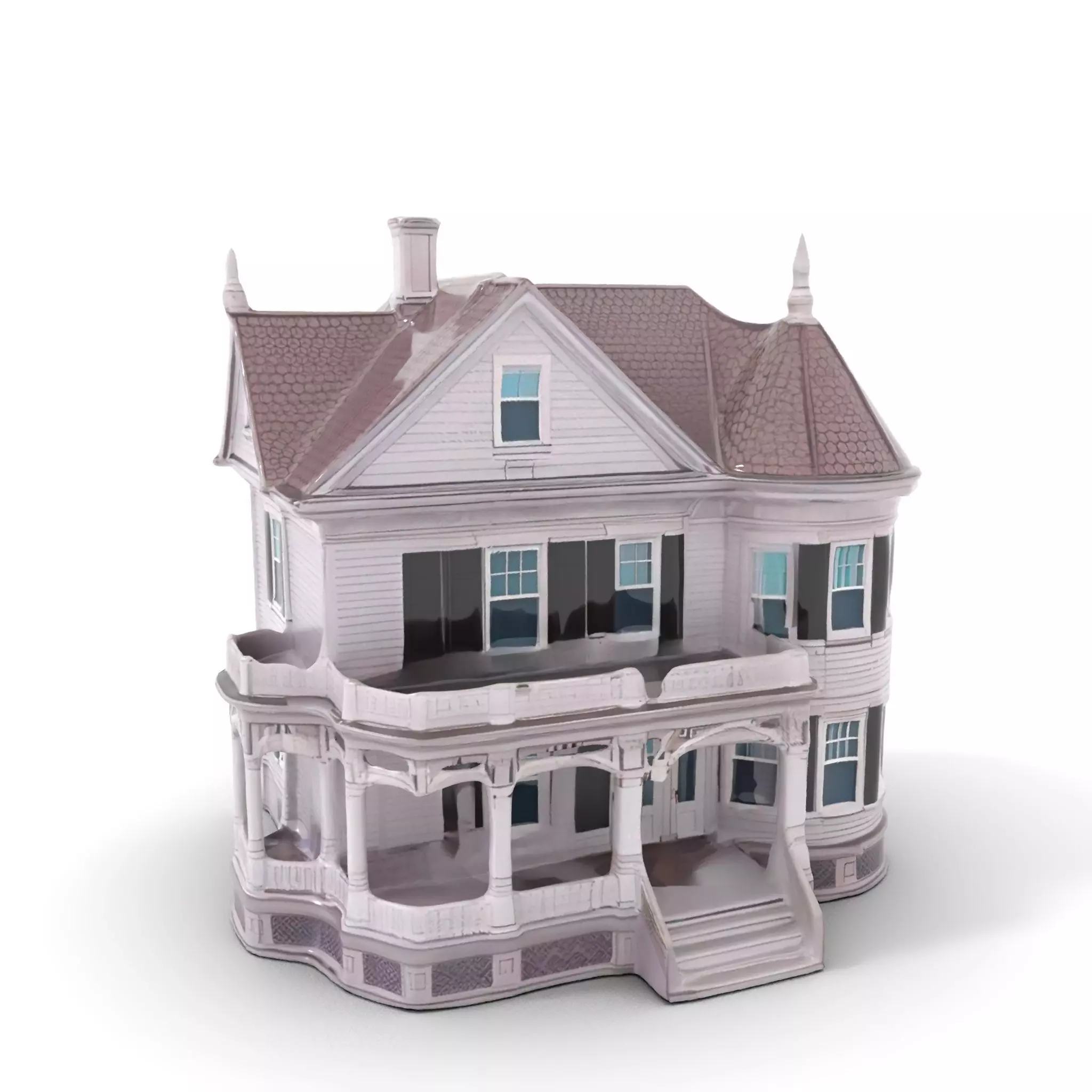 Victorian Lavender Mansion model pack Low-poly 3D model_0
