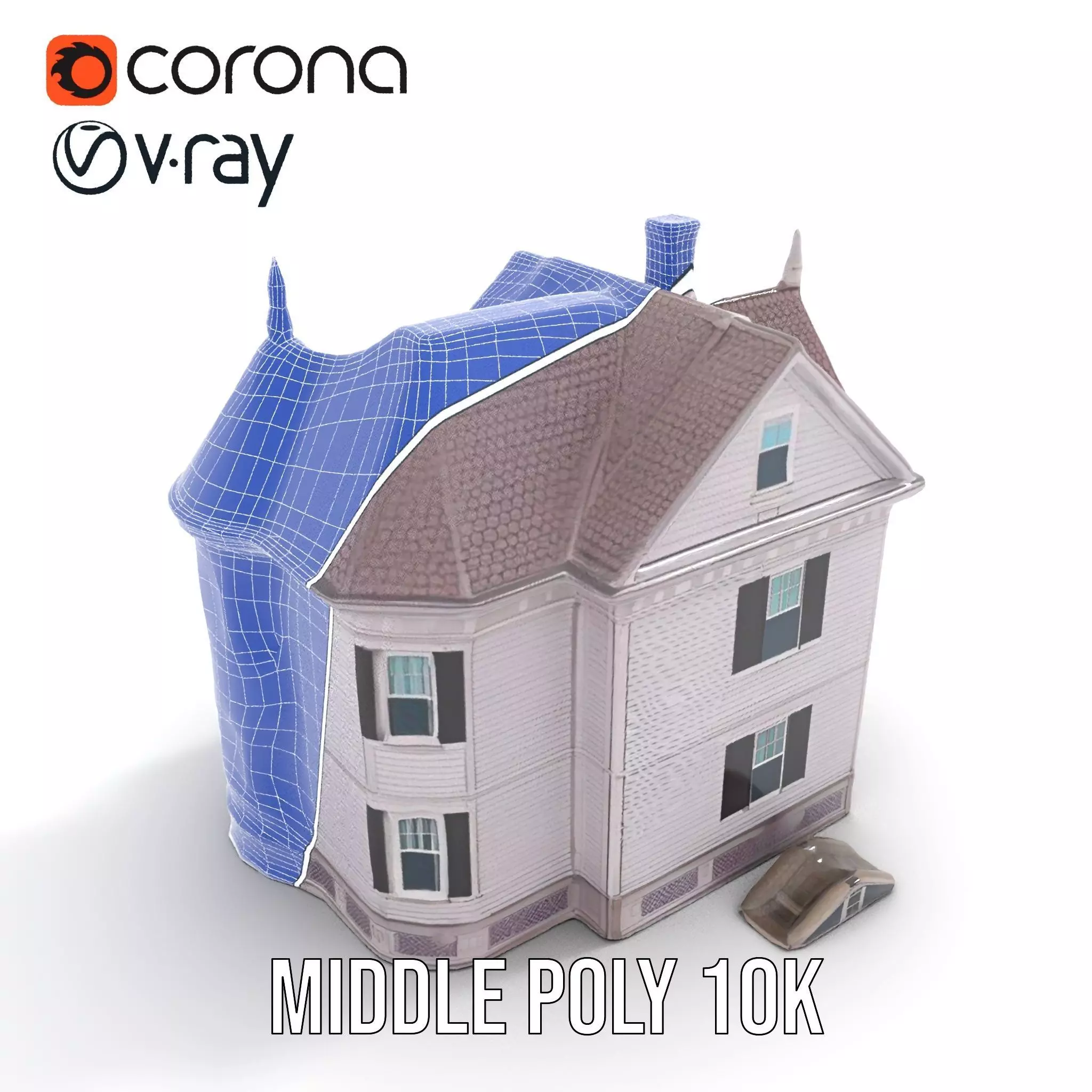 Victorian Lavender Mansion model pack Low-poly 3D model_13