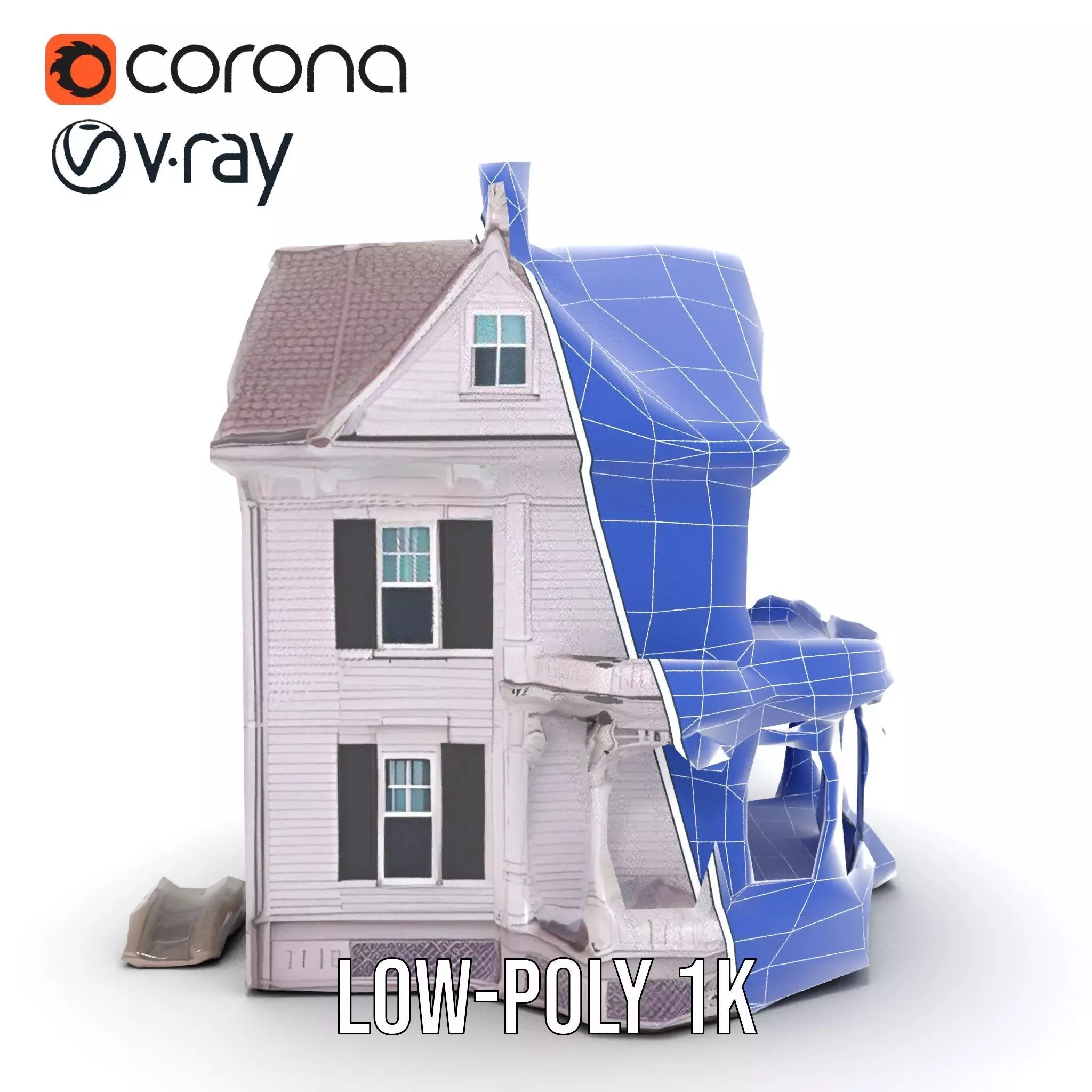 Victorian Lavender Mansion model pack Low-poly 3D model_30