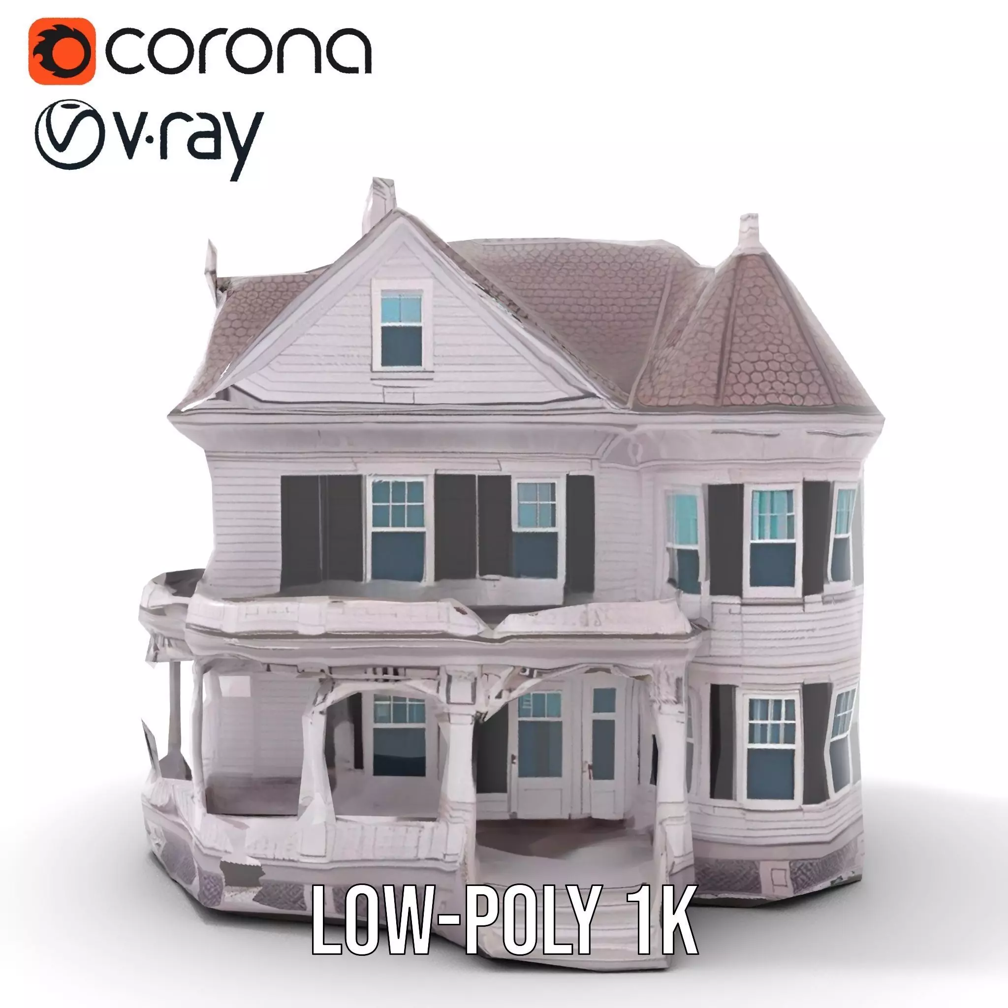 Victorian Lavender Mansion model pack Low-poly 3D model_7