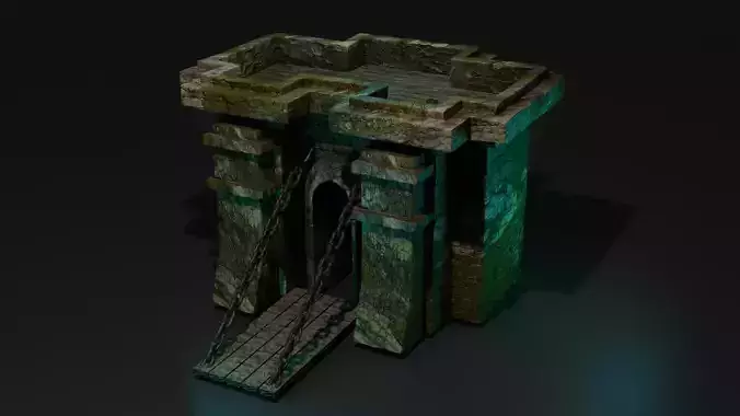 Ancient Gate Fortress  Blender Game Ready