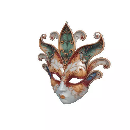 2463Venetian Carnival Mask Color 3D Model magic 3D print model_35