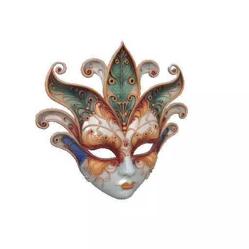 2463Venetian Carnival Mask Color 3D Model magic 3D print model_10