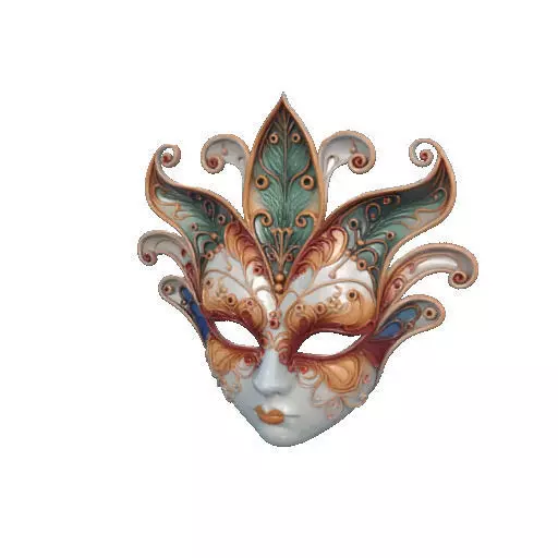 2463Venetian Carnival Mask Color 3D Model magic 3D print model_36