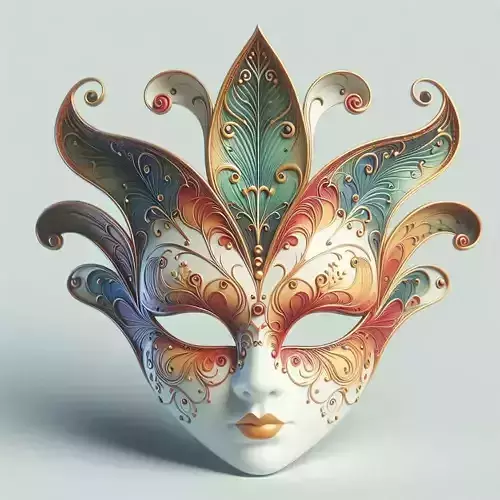 2463Venetian Carnival Mask Color 3D Model  magic