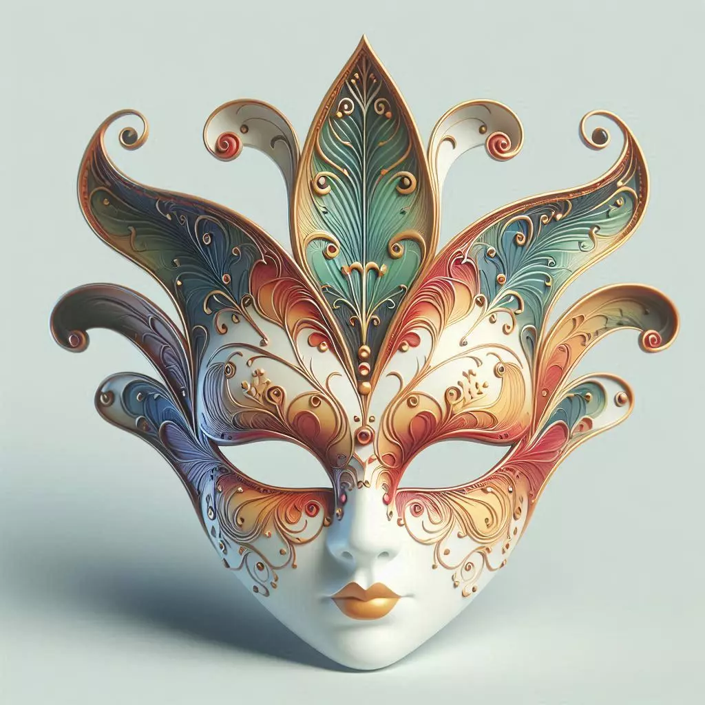 2463Venetian Carnival Mask Color 3D Model magic 3D print model_1