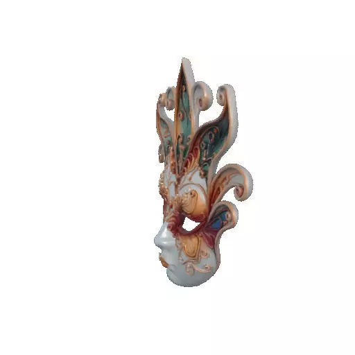 2463Venetian Carnival Mask Color 3D Model magic 3D print model_32