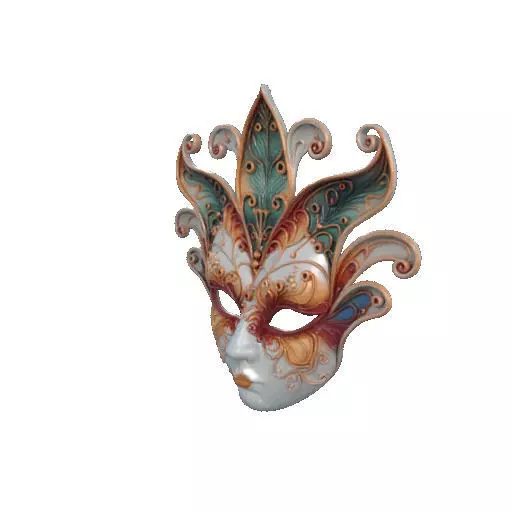 2463Venetian Carnival Mask Color 3D Model magic 3D print model_34