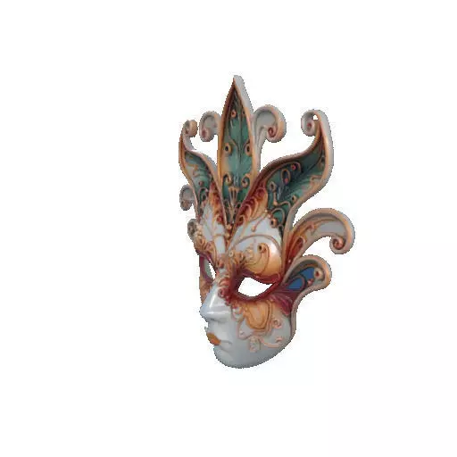 2463Venetian Carnival Mask Color 3D Model magic 3D print model_33