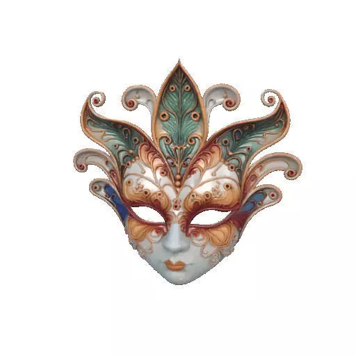 2463Venetian Carnival Mask Color 3D Model magic 3D print model_37